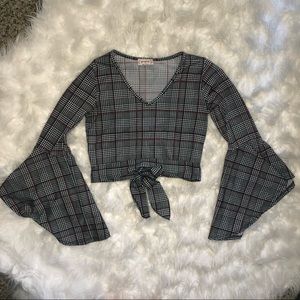 Bell Bottom Sleeves Crop Top